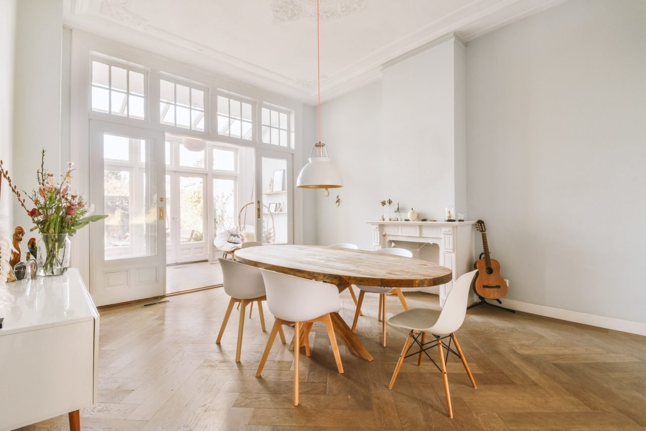 Interior design of a dining room