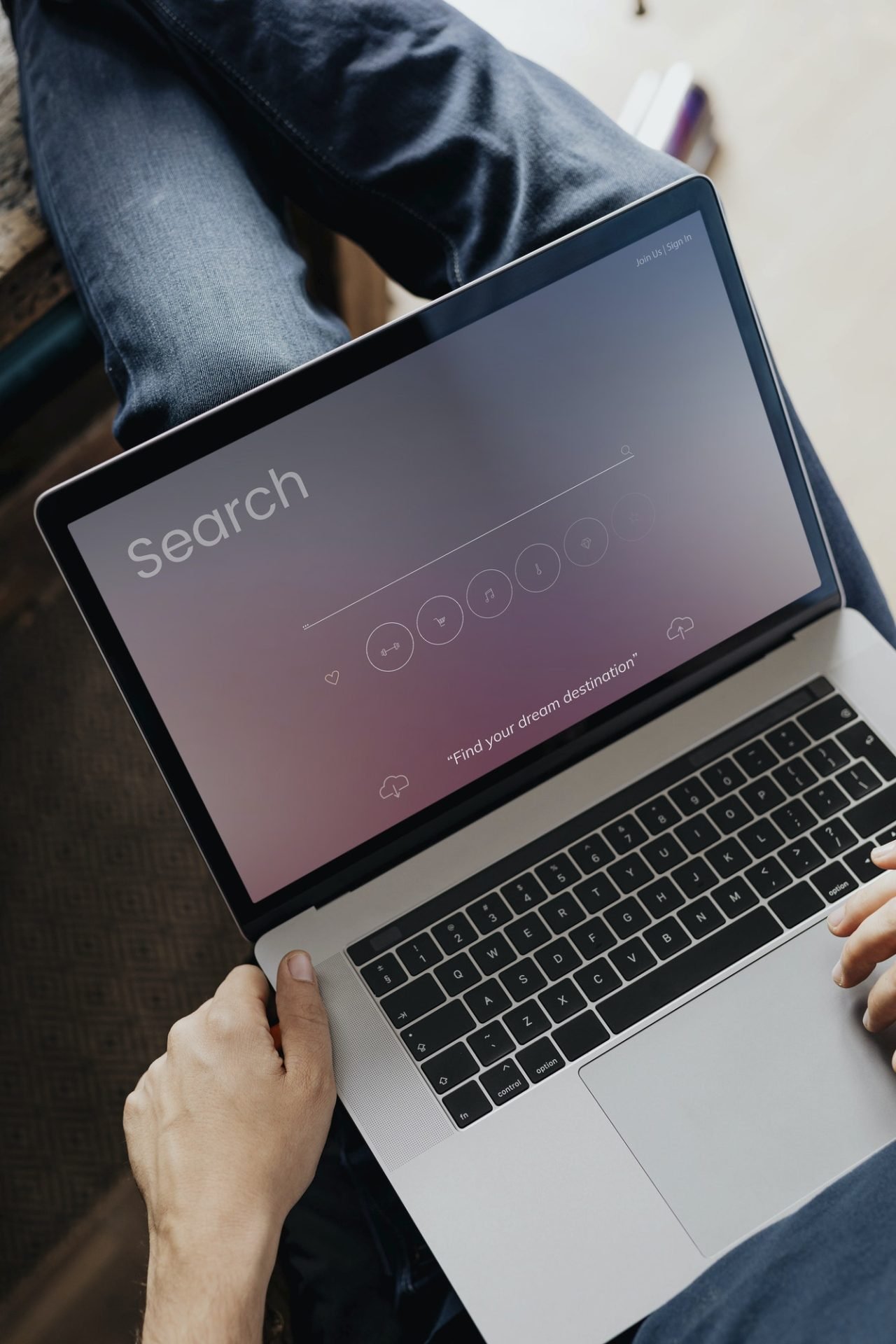 Notebook screen mockup